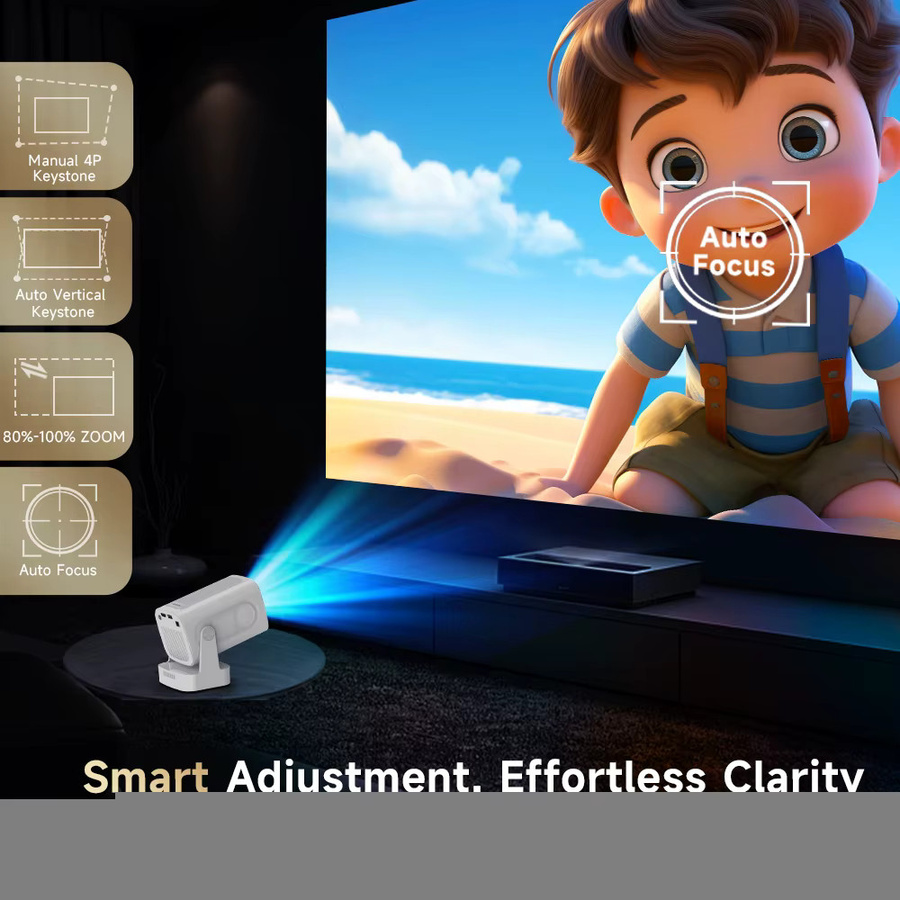 Magcubic HY310 Mini-Projektor mit Autofokus, 4K HD Unterstützung, 1080P Full HD, Android 11, 330 ANSI, Tragbares Kino in Weiß - Bild 3