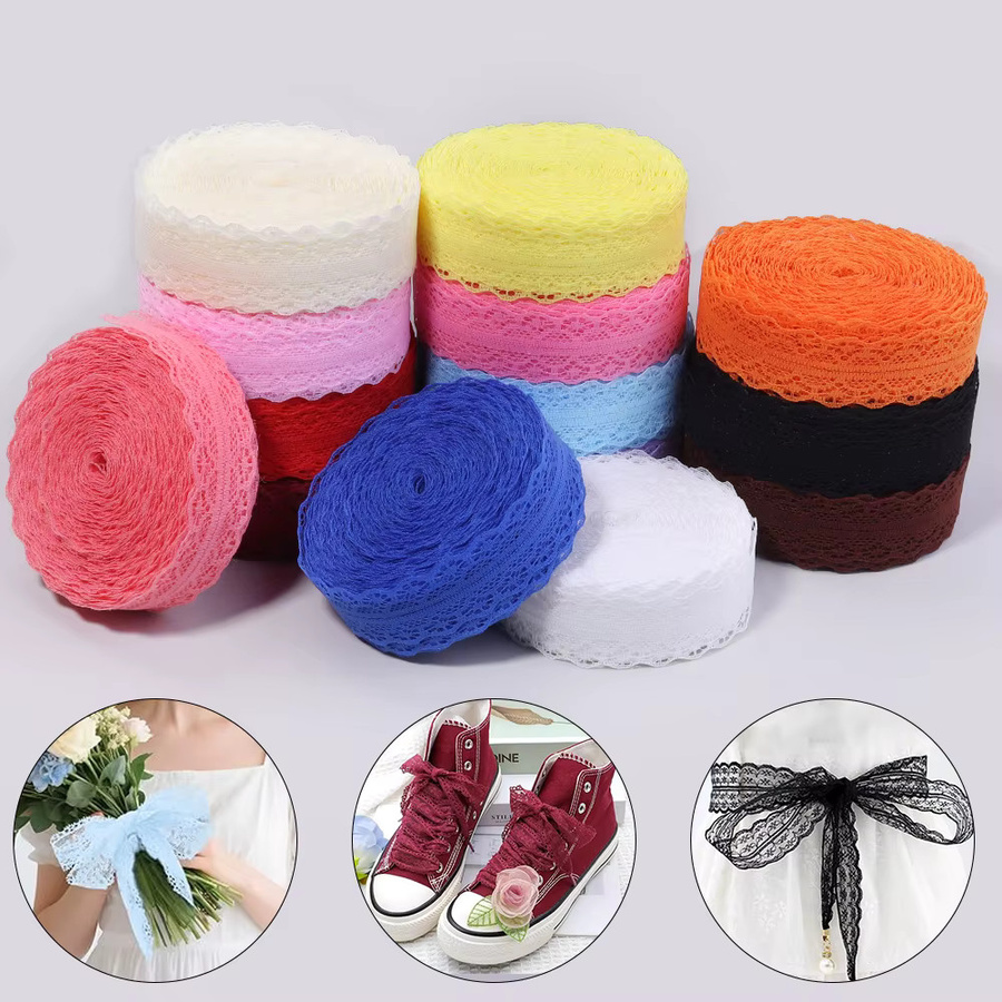 Beidseitig bestickte Netzspitze als Spitzenband für Hochzeitskleider und Nähzubehör, Farbe: Pink/Mehrfarbig, Breite: 2,8 cm, Länge: 20 m - Bild 6
