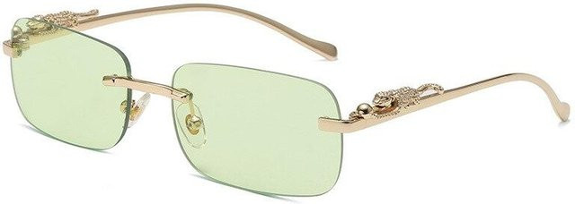 Starwish Sonnenbrille, randlos, rechteckig, Metall, green, Unisex - Bild 1