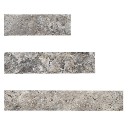 WOHNRAUSCH Wandverblender Mudra Grey aus Travertin in Grau, Beige und Braun, 0,5 m², H: 7,5 cm, B: 2-3 cm, L: 10-50 cm - Bild 2