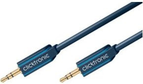 Clicktronic MP3-Audiokabel mit 3,5 mm Jack in Blau, Länge: 3 m - Bild 1