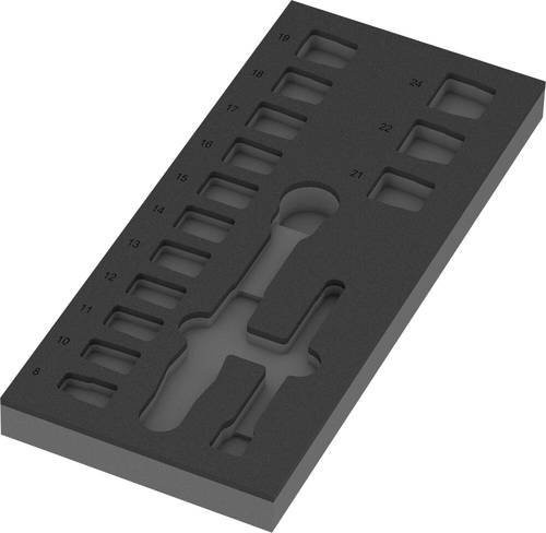 Wera Schaumstoffeinlage 9824 Schwarz B/T/H: 39,2 x 17,2 x 3,0 cm - Bild 1