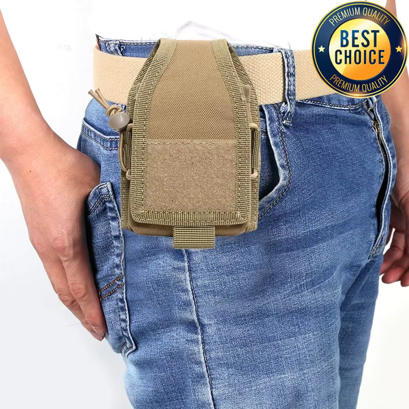 Taktische Molle Walkie Talkie Tasche aus 1000D Nylon in Beige für Outdoor, Jagd und Klettern - Bild 2