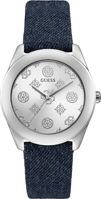 Guess Damenuhr, Quarz, Edelstahl, Silber, 40 mm, Leder - Bild 1