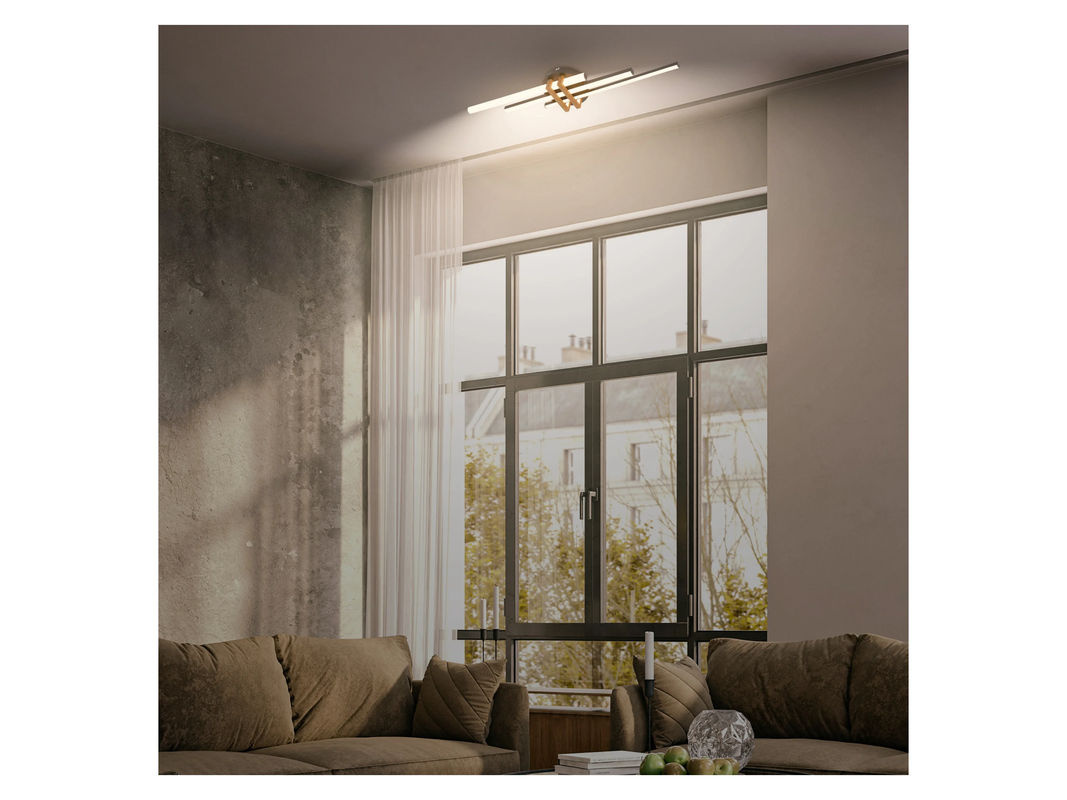 BRILONER LED Deckenleuchte mit Eckprofil aus Holz in Schwarz mit 3er Stab und 21 W - Bild 3