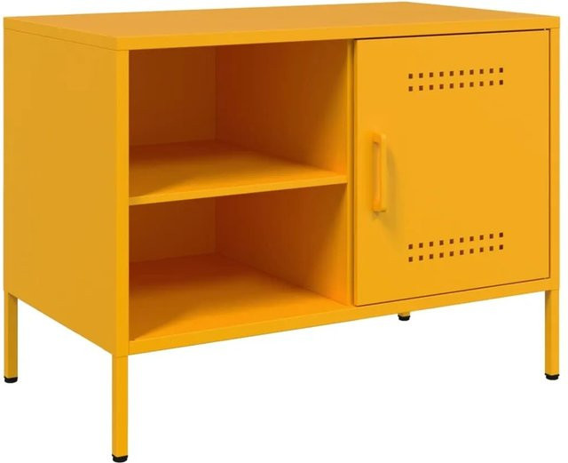 vidaXL TV-Schrank aus Stahl in Gelb im Industrie-Stil, B/T/H: 68 x 39 x 50,5 cm - Bild 1