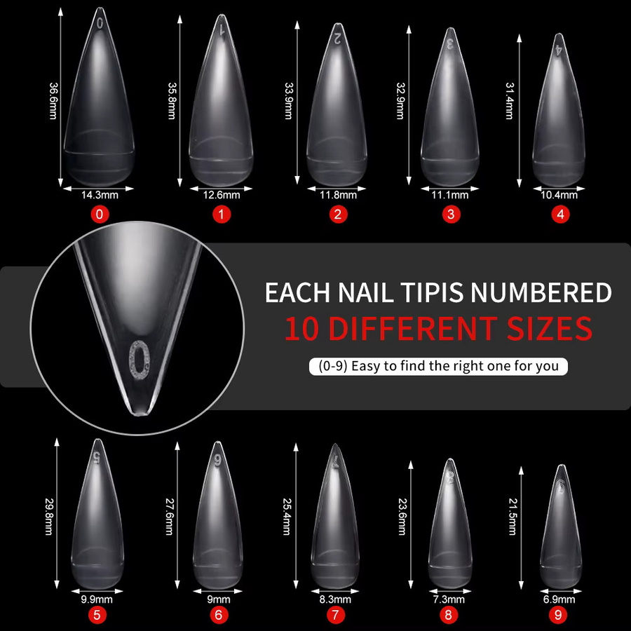 MAFANAILS Künstliche Nägel, Clear, Glänzend, 600 Stück - Bild 3