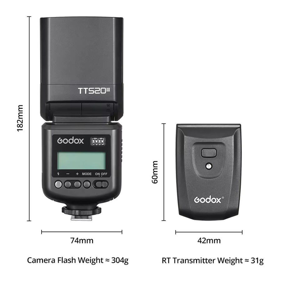 Godox TT520III THINKLITE Speedlite Drahtloser Universal-Kamerablitz in Schwarz für Canon Nikon Pentax und Olympus DSLR-Kameras - Bild 3