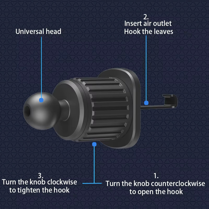 SEAMETAL Universal Auto Handyhalterung für das Lüftungsgitter in Schwarz - Bild 3