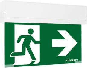 Fischer & Honsel Rettungszeichenleuchte S1-U383M.V5 mit LED und Akku, weiß-grün, rechteckig - Bild 1