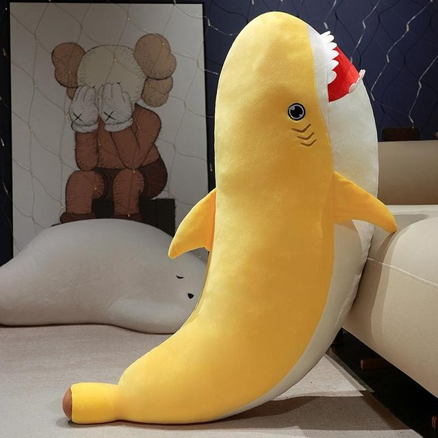 Yiran Health & Beauty Bananen-Hai Plüschtier, 60cm, Gelb - Bild 1