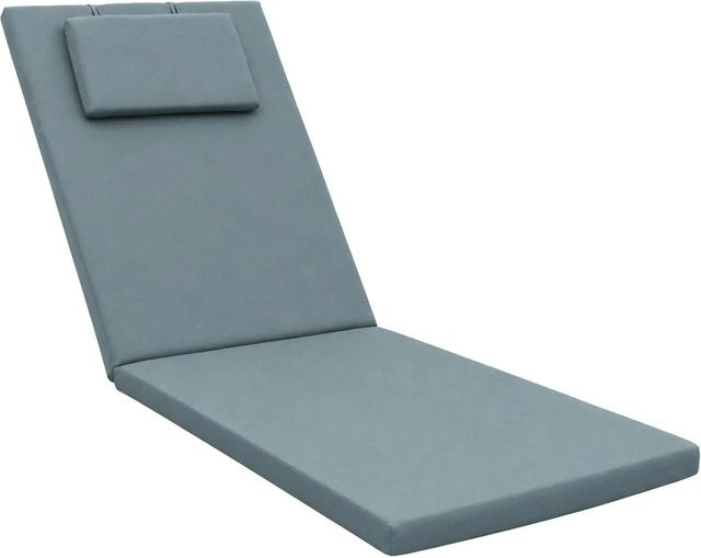 Beautissu Gartenliege Auflage Loft Sonnenliege in Taubenblau B/B/H: 200 x 60 x 5 cm - Bild 1