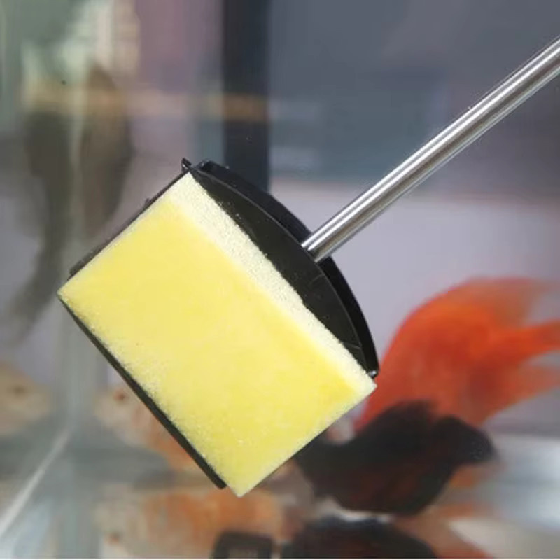 DUTRIEUX Doppelseitige Aquarium Reinigungsbürste mit langem Griff als Algenentferner und Glaswand-Schrubber zur Aquariumpflege - Bild 3