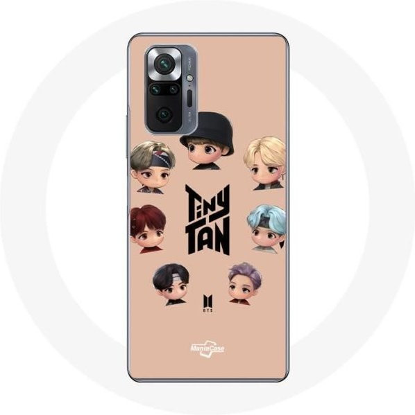 Xiaomi Redmi Note 10 Pro Handyhülle mit BTS TinyTAN Animation Poster Design in Schwarz und Multicolour - Bild 1