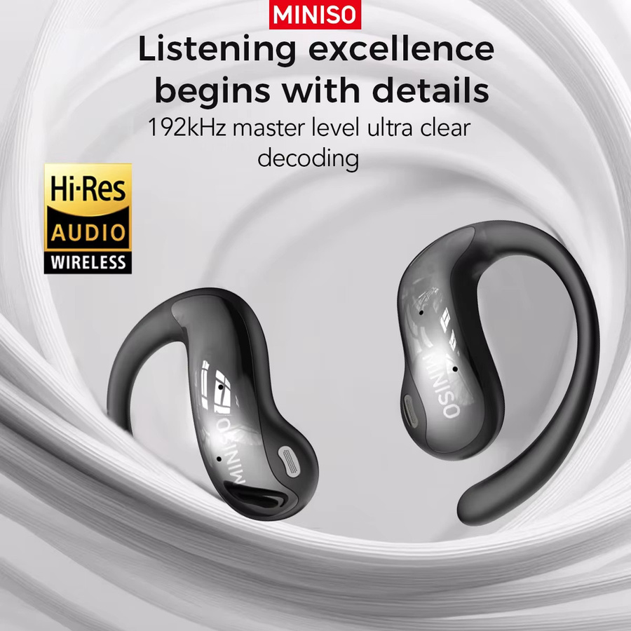 MINISO MS188 Bluetooth In-Ear Sport-Kopfhörer mit KI-Übersetzungsfunktion und HD-LED-Bildschirm in Schwarz - Bild 3