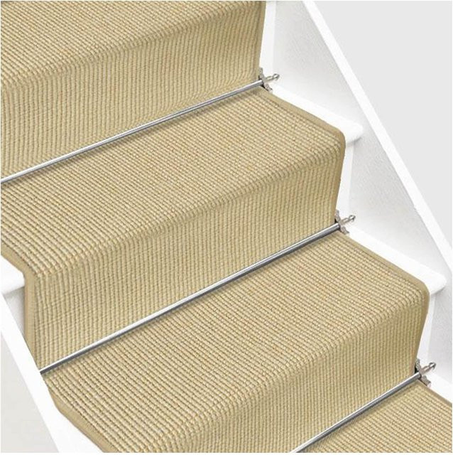 Karat Sisal-Treppenteppich Sylt in Elfenbein/Beige mit rutschfester Unterseite auf Maß - Bild 1