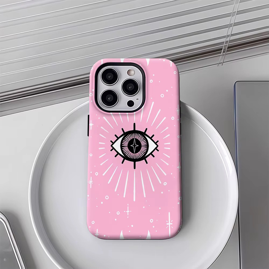 Mystic Eye Handyhülle für iPhone 17 16 15 14 13 12 11 Pro Max Plus mit doppelschichtiger Rückseite in Pink - Bild 3