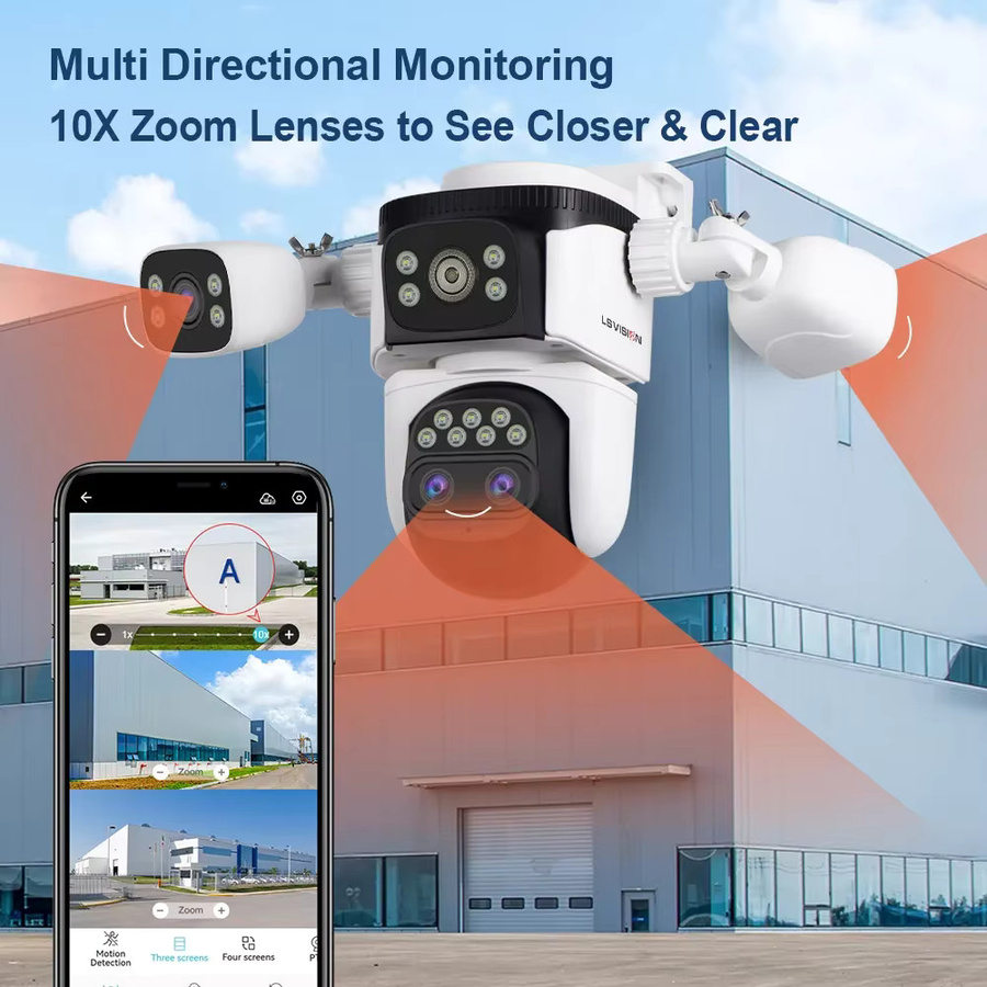 LS VISION 20MP Wifi Außenüberwachungskamera mit 10X Zoom, PTZ IP Sicherheitscamera mit Auto Tracking in Weiß - Bild 3