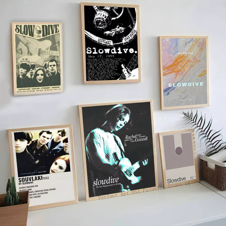 Minimalist Slowdive Everything Is Alive Souvlaki Shoegaze Musik Poster, Selbstklebender Wanddekor in Mehrfarbig, B/H: 15 x 15 cm - Bild 2
