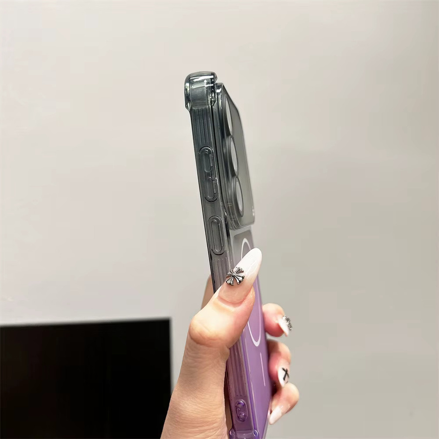 MagSafe Gradient Transparent Soft Phone Case für Samsung Galaxy S24 Ultra, S25 Ultra und S26 Ultra, stoßfeste Panzerung und ultradünner Schutz in den Farben Transparent, Black und Purple - Bild 4