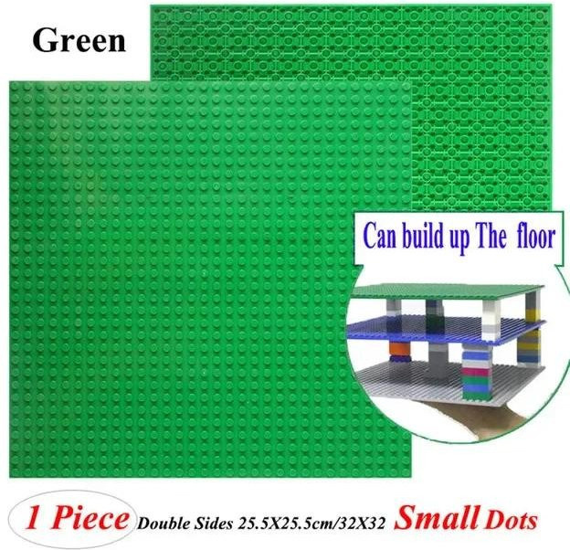 Grundplatte 32x32 Noppen Doppelseitig, Bausteine Steine, Grün - Bild 1