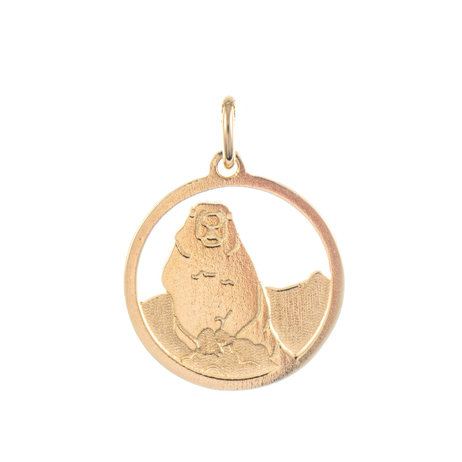 Anhänger Mankei Murmeltier, 925 Silber, vergoldet, Unisex - Bild 1
