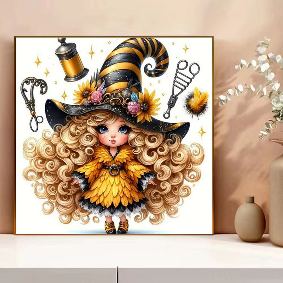 EverShine Kreuzstich Leinwand mit Mädchen-Porträt als Stickerei-Zubehör für deine Handarbeit in Multicolour - Bild 3