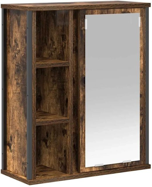 vidaXL Bad-Wandschrank mit Spiegel in Räuchereiche, B/T/H: 50 x 21 x 60 cm - Bild 1
