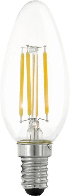 Eglo LED Leuchtmittel E14 Kerzenform in Transparent mit warmweißem Licht, 4,5 W, 2700 Lumen, dimmbar - Bild 1