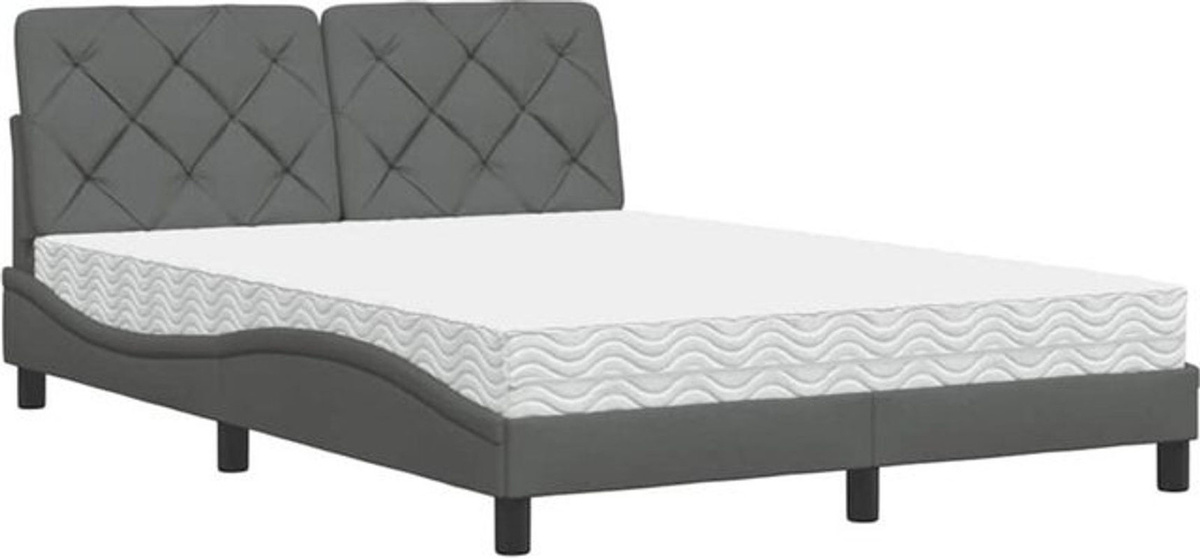 Polsterbett vidaxl in Anthrazit mit Matratze, Modernes Metallbett B/T/H: 120 x 200 x 74,5 cm - Bild 1