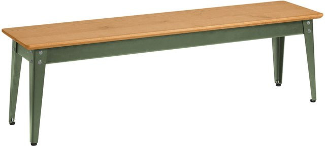 VEGA Sitzbank Acerios 2-Sitzer mit Sitzfläche in Wildeiche und Gestell in Oliv, B/T/H: 160 x 35 x 46 cm - Bild 1
