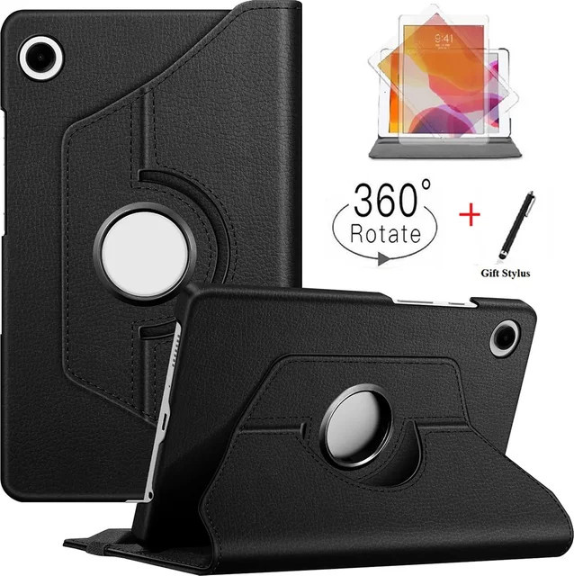 Drehbare Standhülle aus PU-Leder für Samsung Galaxy Tab A9 (8,7 Zoll, SM-X115) und Galaxy Tab A9 Plus (11 Zoll, X210) in Schwarz - Bild 1