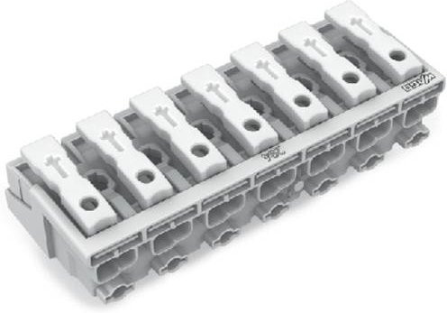 WAGO Netzanschlussklemme starr für 0.5-1.5mm² Polzahl 7 in Weiß - Bild 1