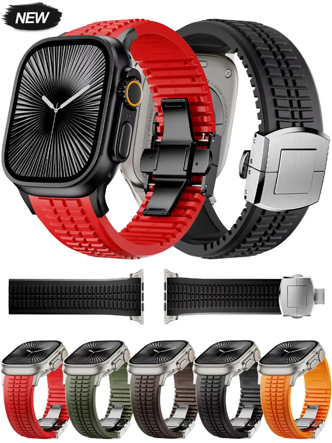 Uhrenarmband Silikon, Schwarz, Unisex - Bild 6