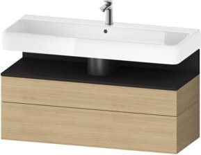 Duravit Waschtischunterschrank Qatego in Grau Matt, Wandmontage mit integrierter Beleuchtung und internen Schubladen, B/T/H: 119 x 47 x 59 cm - Bild 1