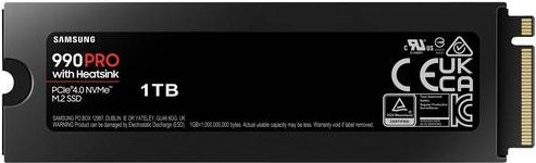 Samsung 990 PRO NVMe M.2 SSD 1TB mit Kühlkörper, Schwarz - Bild 1