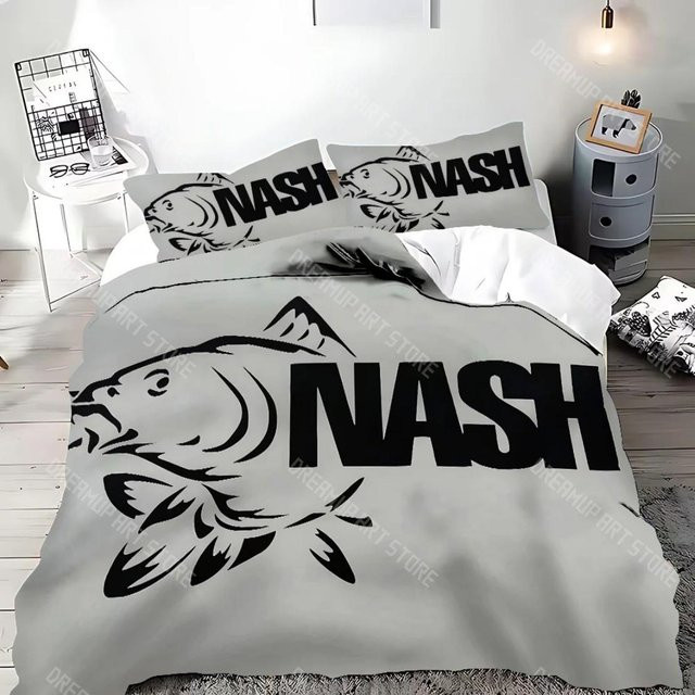 Binchi Fitness Bettwäscheset mit Nash-Logo, Grau, B/H: 140 x 210 cm - Bild 1