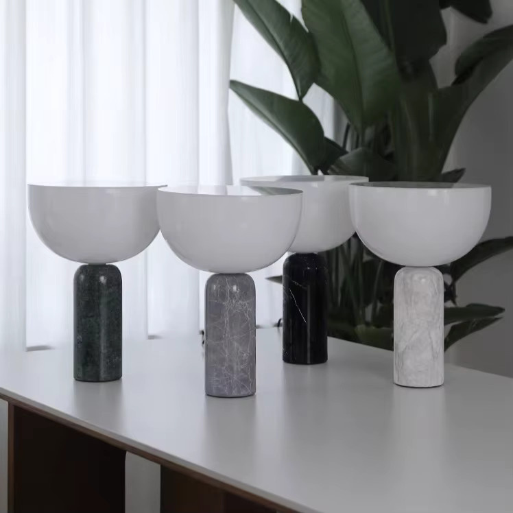 JIANKEXING Marmor Schreibtischlampe in Weiß mit Touch-Funktion und USB-Anschluss für Büro und Wohnzimmer - Bild 3