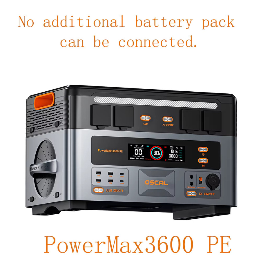 Oscal Powermax6000 Powerstation mit 100W Solarpanels, 3600Wh Kapazität, LiFePO4-Batterie und Smart App-Steuerung - Bild 5