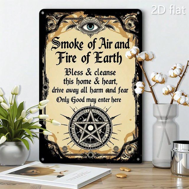 CIFBUY Vintage Gothic Wanddekoration aus Metall mit antikem Pentagramm in Hexagon-Form - Bild 1