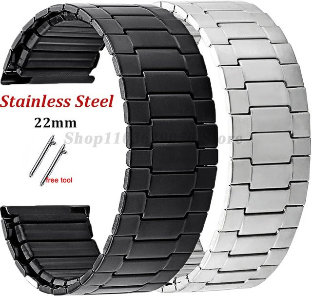 asukaband Uhrenarmband Edelstahl, Silber, 22 mm, Unisex - Bild 1
