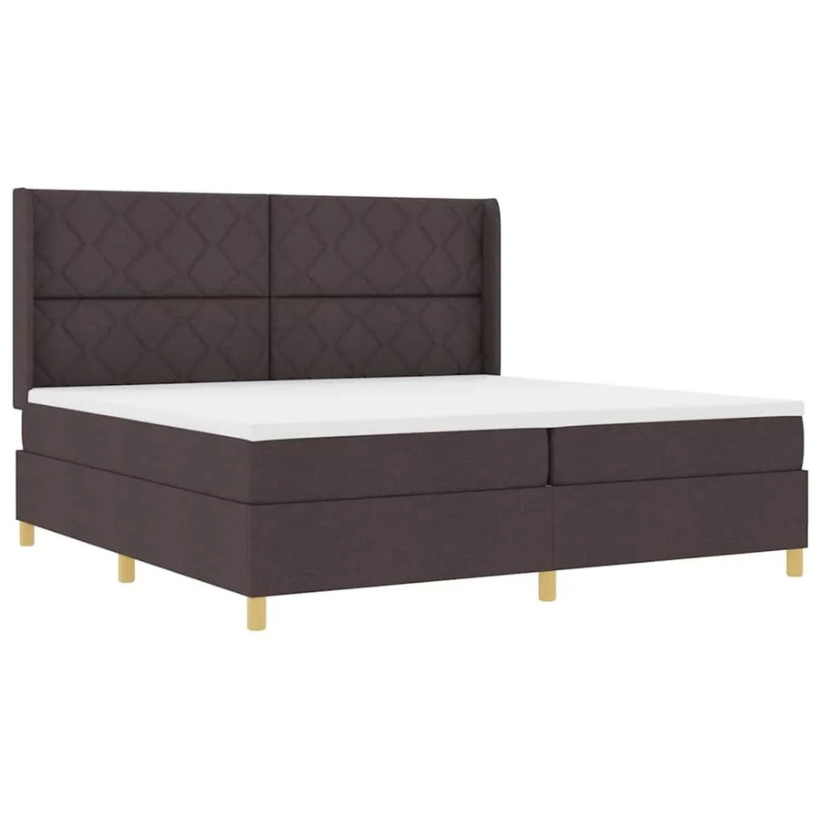vidaXL Boxspringbett mit Matratze und LED-Unterbettbeleuchtung in Braun aus Stoff, B/T/H: 200 x 200 x 28 cm - Bild 2