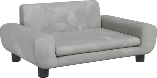 vidaXL Hundebett Sofa aus Samt in Hellgrau, B/T/H: 70 x 45 x 33 cm - Bild 1