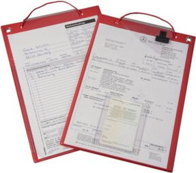 Eichner Auftragstasche mit Klettverschluss und 2 Fächern für DIN A4 in Rot (10er Pack) - Bild 1