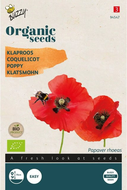 Buzzy Organic Bio Seidenmohn Samen für die Freilandaussaat, 0,25 g - Bild 1