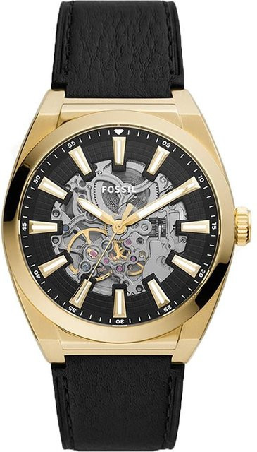 Fossil Armbanduhr Automatik, Edelstahl, Schwarz, Herren - Bild 1