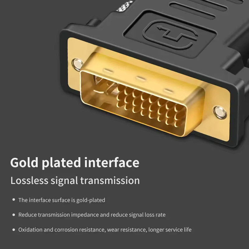 DVI-I zu VGA Adapter in Schwarz für 1080P Video Konverter mit 24+5 Pin Stecker auf VGA Buchse für PC, HDTV und Projektor - Bild 4
