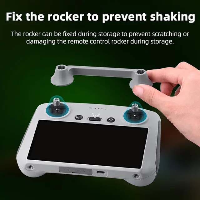 DJI Joystick-Schutzabdeckung mit Aufprallschutz-Halterung für DJI RC RC2 Fernsteuerung, kompatibel mit DJI Air 3, Mini 4 Pro, Mini 3, Mini 3 Pro und Mavic 3 Pro, Farbe: Grau - Bild 1