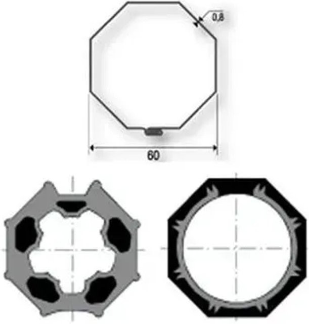 Somfy Adapterset für Deprat 60 F5860 und Sw60 Imbac Welle passend für 50mm Motoren in Schwarz und Grau - Bild 1
