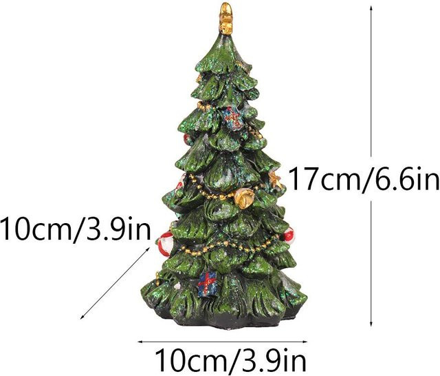 Yiran Furniture Weihnachtsbaum Desktop-Dekoration in Grün aus Kunststoff, Höhe: 17 cm - Bild 1